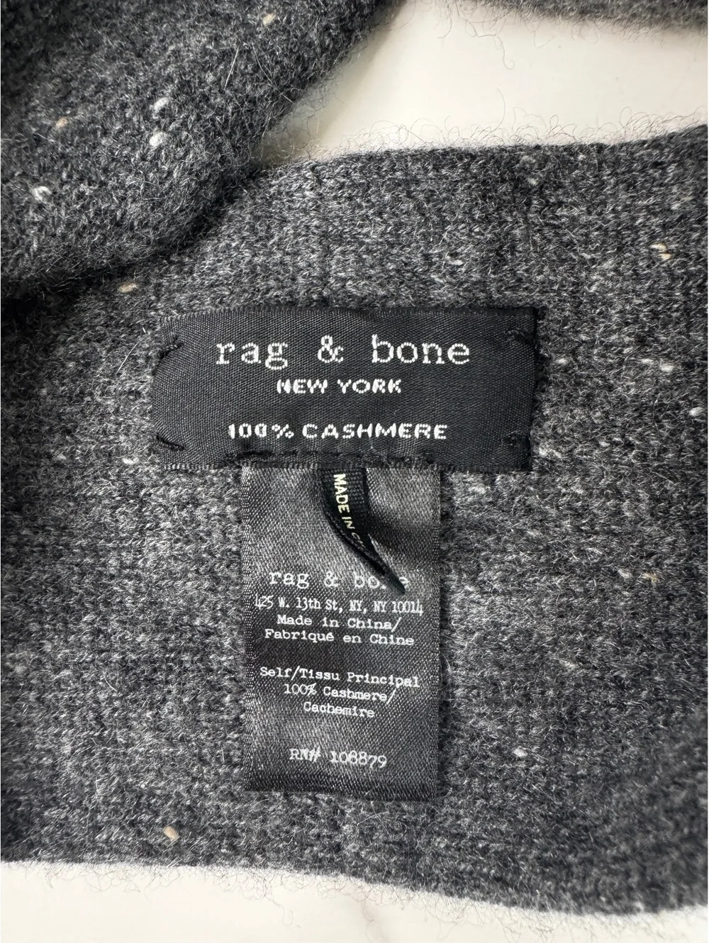 Rag & Bone Cashmere Headband Gray subtle speckled texture